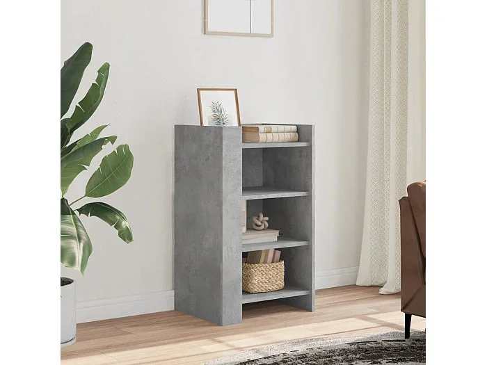 Aparador de madera de ingeniería gris hormigón 45x35x75 cm