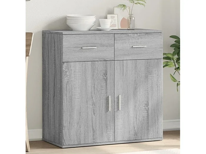 Aparador de madera de ingeniería gris Sonoma 79x38x80 cm ES190916