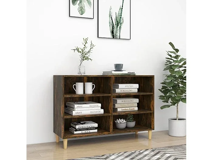 Aparador de madera de ingeniería roble ahumado 103,5x35x70 cm ES85454