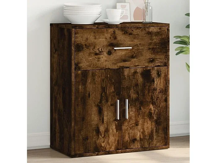 Aparador de madera de ingeniería roble ahumado 60x31x70 cm ES248210