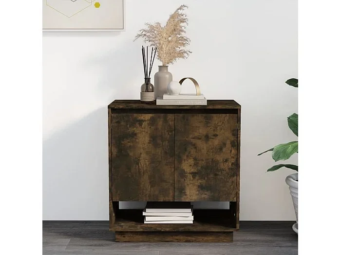 Aparador de madera de ingeniería roble ahumado 70x41x75 cm ES41924
