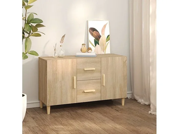 Aparador de madera de ingeniería roble Sonoma 100x36x60 cm