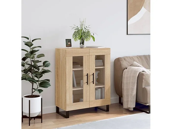 Aparador de madera de ingeniería roble Sonoma 69,5x34x90 cm