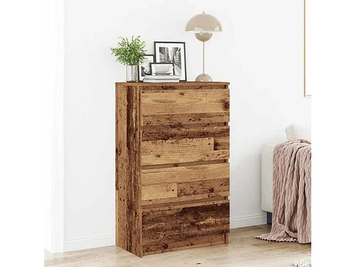 Aparador de madera ingeniería madera envejecida 60x35x98,5cm