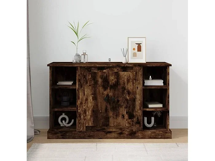 Aparador madera contrachapada color roble ahumado 100×35,5x60cm ES45872