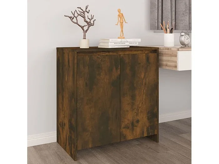 Aparador madera contrachapada color roble ahumado 70x41x75 cm ES44622