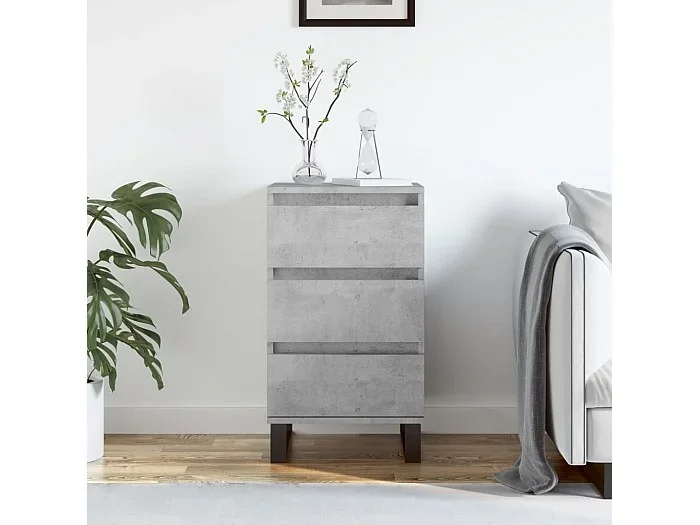 Aparador madera de ingeniería gris hormigón 40x35x70 cm