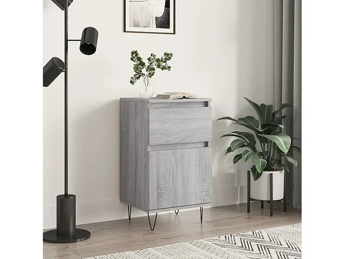 Aparador madera de ingeniería gris Sonoma 40x35x70 cm ES55862