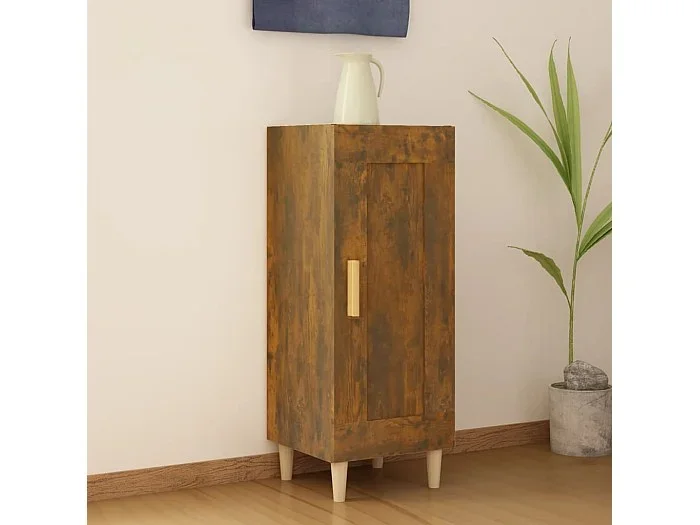 Aparador madera de ingeniería roble ahumado 34,5x34x90 cm