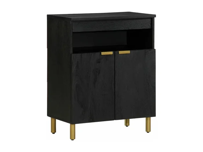 Aparador negro 60x33x75 cm de madera contrachapada
