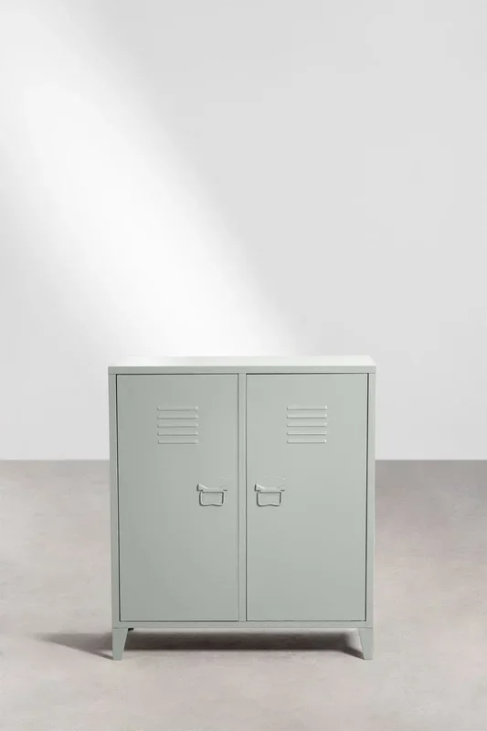 Aparador Taquilla de 2 Puertas en Acero Pohpli Verde Caqui – SKLUM