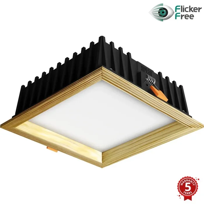 APLED – Lámpara empotrable LED SQUARE WOODLINE LED/12W/230V 4000K 17×17 cm pino madera maciza