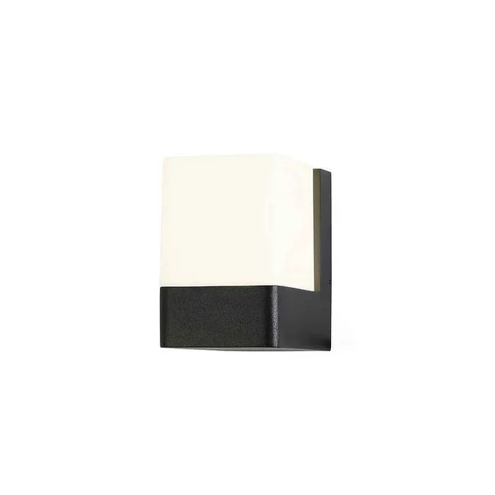 aplique de pared aluminio color negro serie opalo 11cm