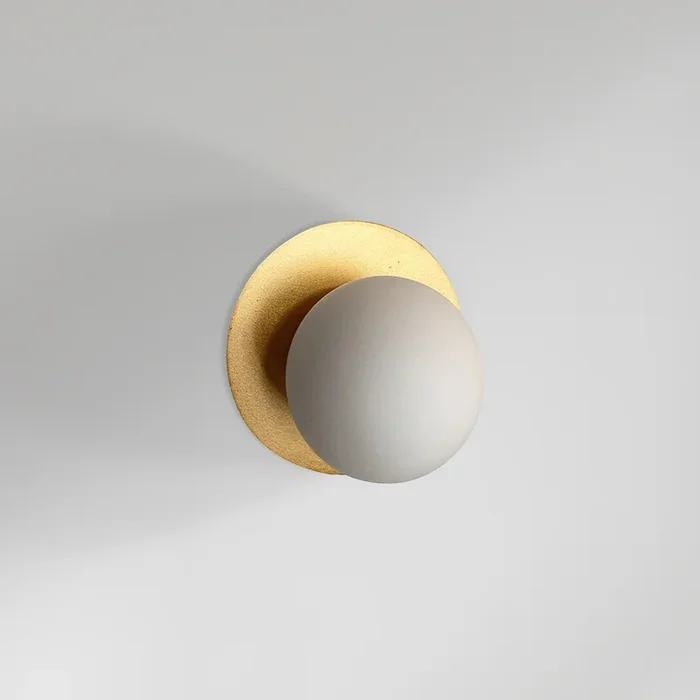 Aplique de pared Aylin, dorado, Ø 15 cm, metal, G9