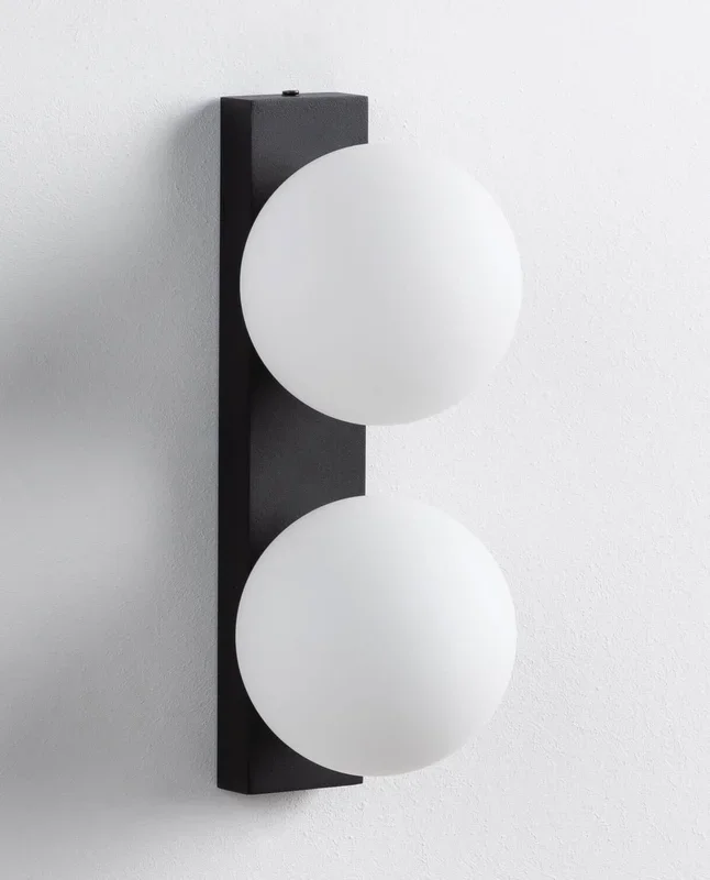 Aplique de Pared de Metal Doble Clair Negro – The Masie