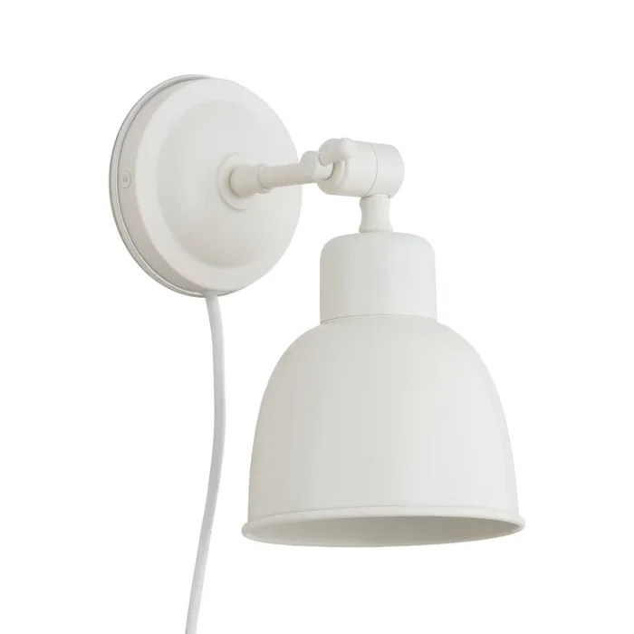 Aplique de pared Emoti, beige, 1 luz, acero, Ø 10 cm
