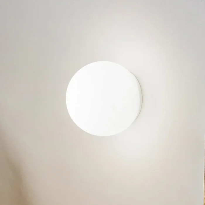 Aplique de pared Ideal Lux Mapa, Ø 20 cm, E27, blanco, cristal, esférico