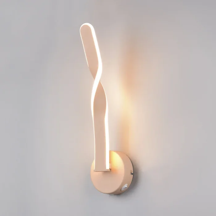 Aplique de pared LED Ginko, arena, metal, altura 45,5 cm
