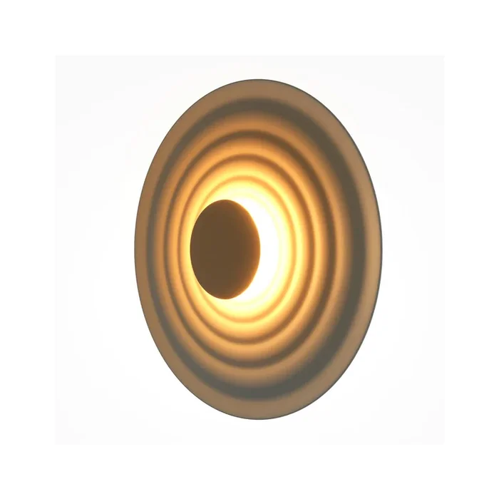Aplique de pared LED Nami de Maytoni, beige verdoso, Ø 40 cm, aluminio