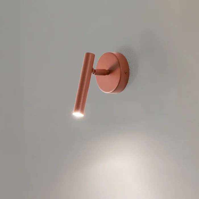Aplique de pared Sopel, rojo ladrillo, 1 luz, acero, altura 15 cm