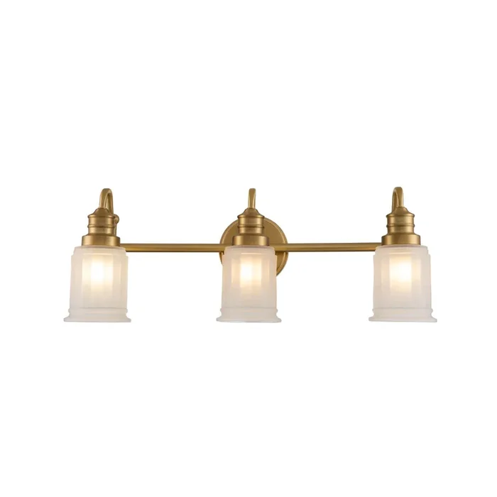 Aplique de pared Swell IP44, 3 luces, latón cepillado