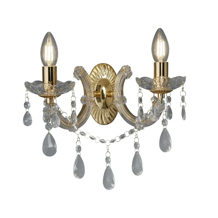 Aplique Marie Therese, latón, 2 luces