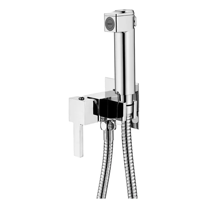 Aqualine – Grifo empotrado para bidé con ducha cromo brillante