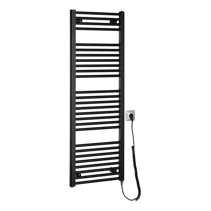 Aqualine – Radiador eléctrico de baño DIRECT-E 400W/230V 132 cm negro mate recto
