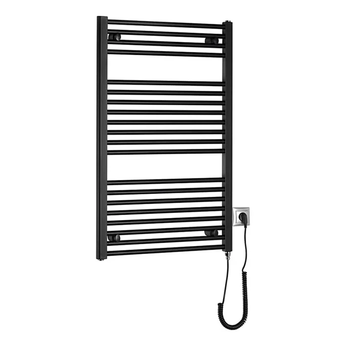 Aqualine – Radiador eléctrico de baño DIRECT-E 400W/230V 96 cm negro mate recto