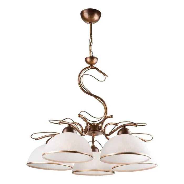 Araña con cadena COBRA 5xE27/60W/230V bronce/pátina