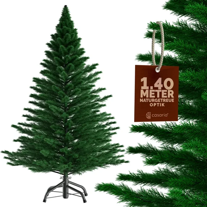 Árbol de Navidad artificial Abeto noble 140 cm y soporte