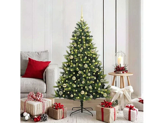 Árbol de Navidad Artificial Articulado 150 LEDs Verde 150 cm