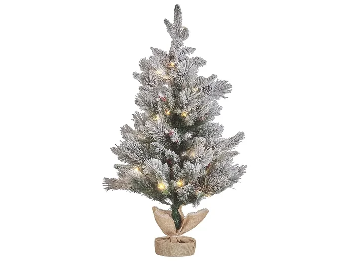 Árbol de Navidad nevado LED MALIGNE 90 cm Blanco