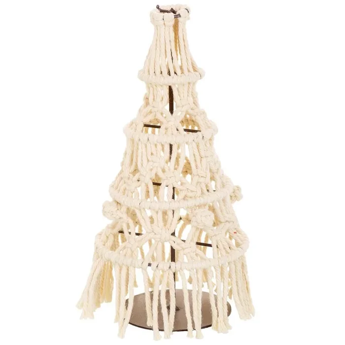 Árbol decorativo de algodón trenzado blanco d15.5×38