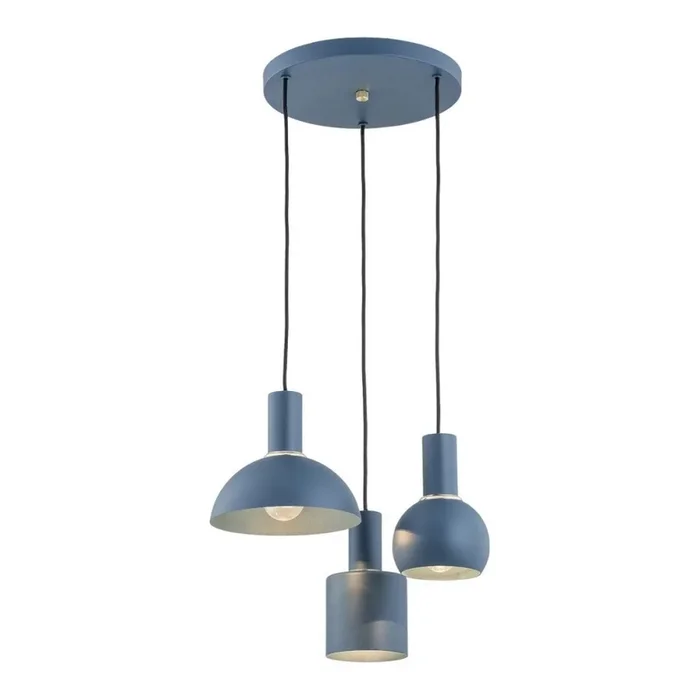 Argon 1471 – Lámpara colgante SINES 3xE27/15W/230V azul