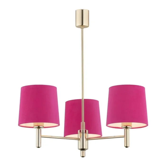 Argon 1498 – Lámpara colgante PONTE 3xE27/15W/230V rosa/latón