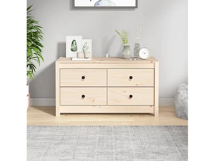 Armario auxiliar de madera maciza de pino 100x40x54 cm