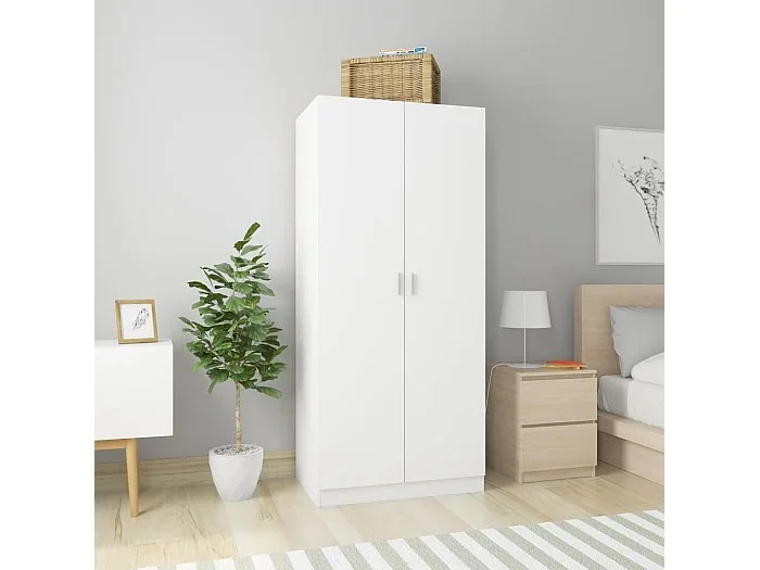 Armario Blanco 80x52x180 cm Madera contrachapada