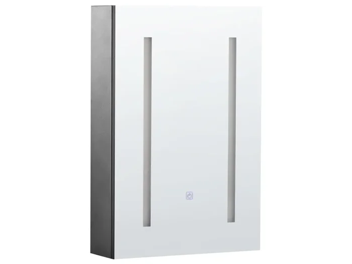 Armario con espejo de pared para baño LED CAMERON 40 cm 60 cm Negro