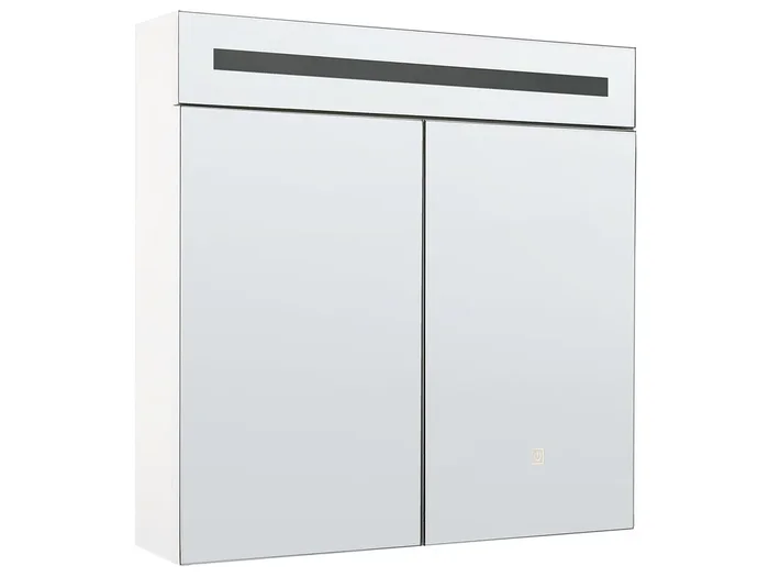 Armario con espejo de pared para baño LED JARAMILLO 60 cm 60 cm Blanco