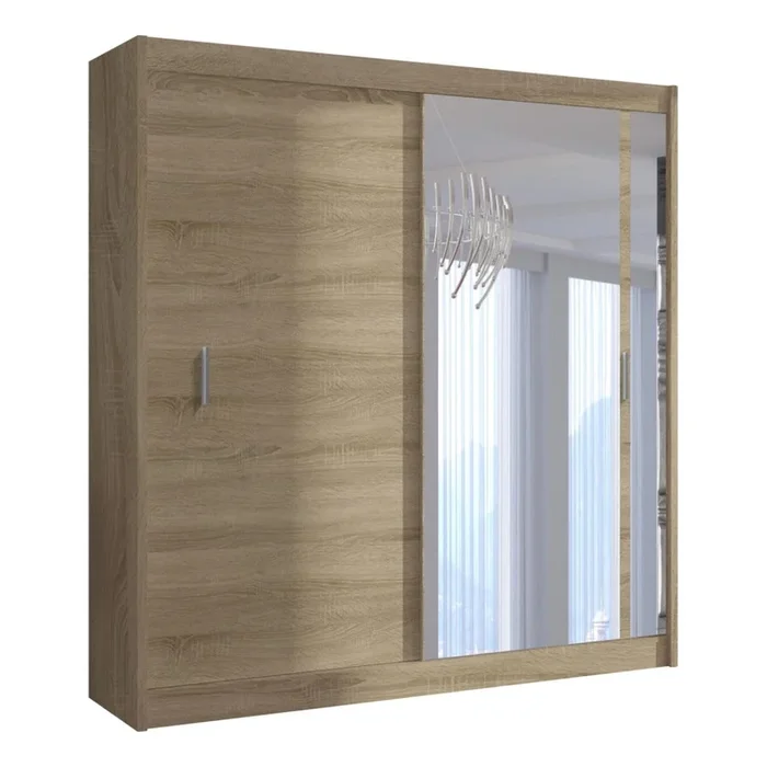 Armario con espejo SABRINA 203×215 cm roble sonoma