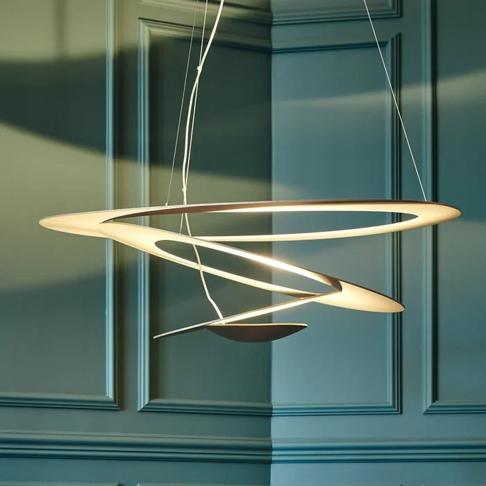 Artemide Pirce lámpara colgante LED oro 3.000 K