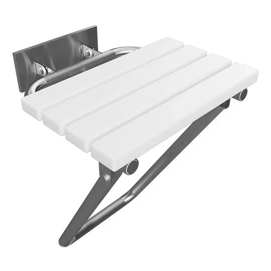 Asiento de ducha 44×46 cm, acero inoxidable/plateado