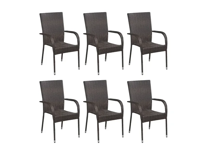 Asli Juego de comedor para jardín 7 piezas marrón