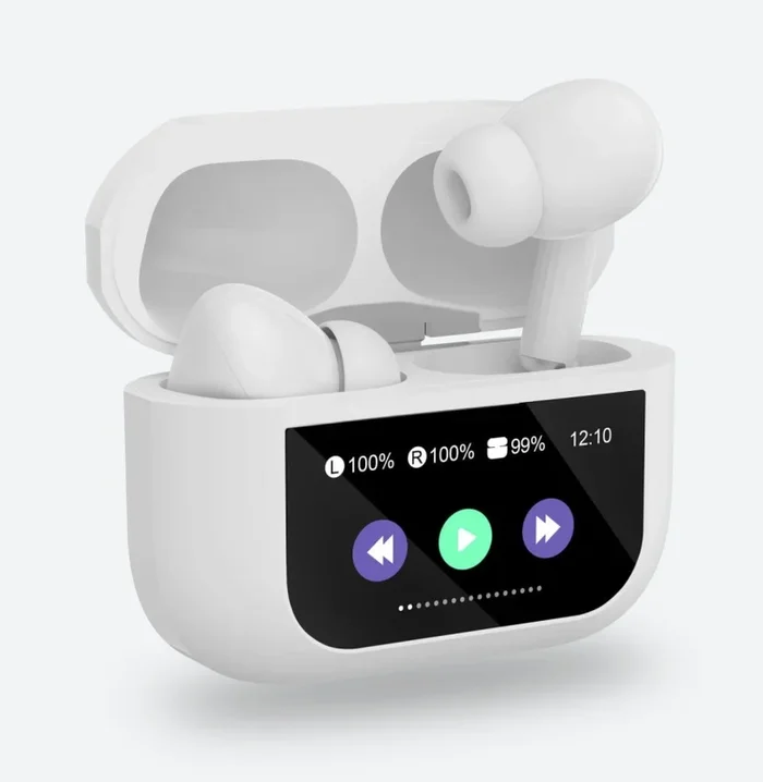 Auriculares inalámbricos con pantalla LCD 300 mAh + 2x 30 mAh blanco