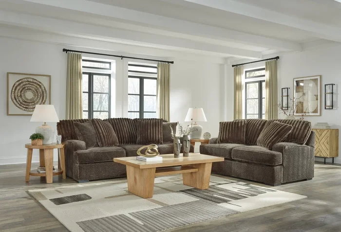 Aylesworth Chocolate Sofa and Loveseat