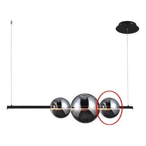Azzardo – Vidrio de repuesto para lámpara de araña SANDRA negro/cromo – pequeño diá. 15 cm