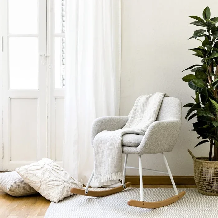 Balancín patas blancas Pull Gris – Kenay Home