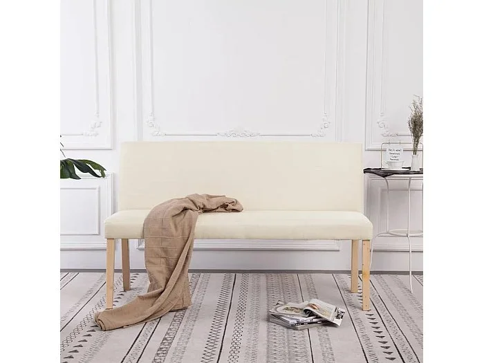 Banco 139,5 cm Crema Poliéster