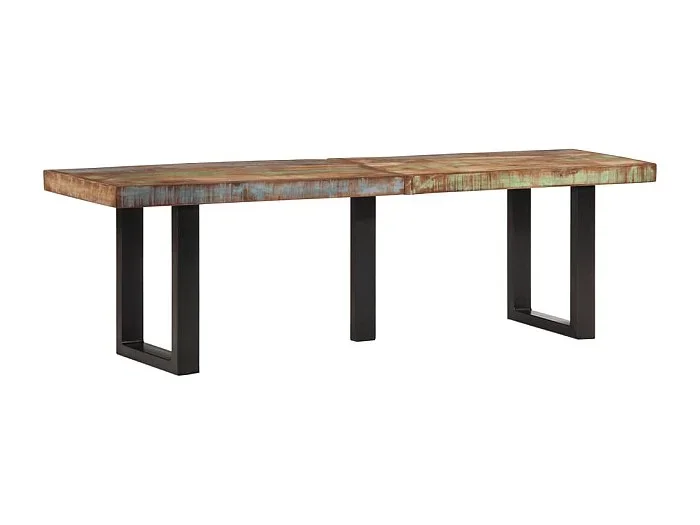 Banco 160 cm madera maciza recuperada y acero